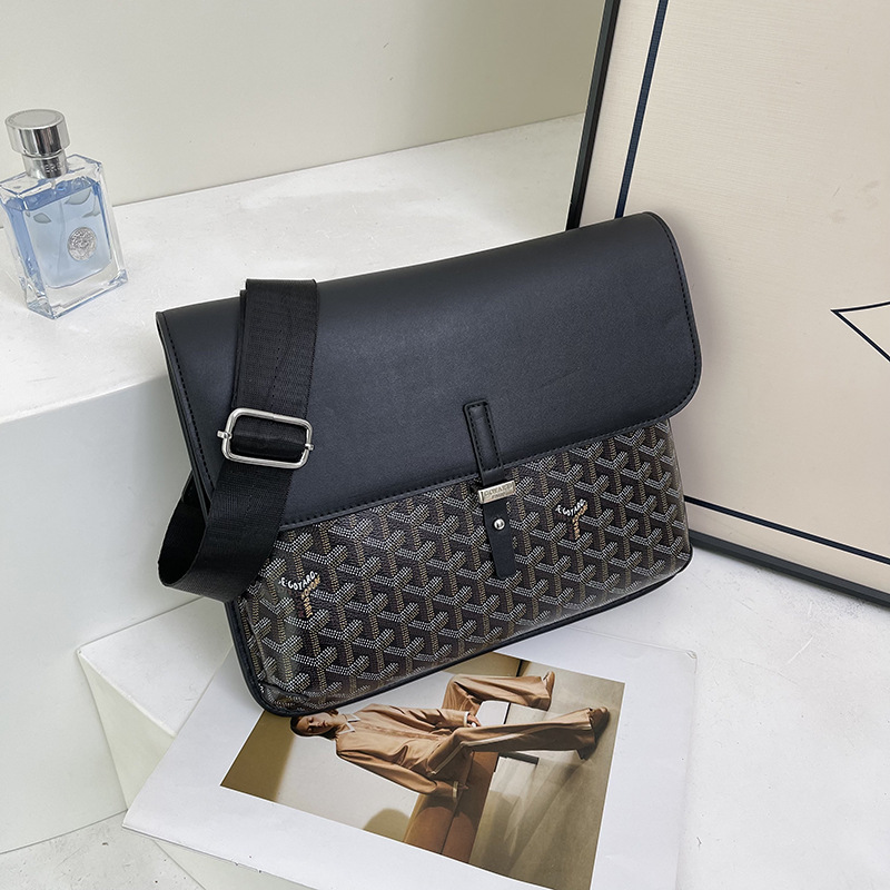 Goyard Coursier Messenger Bag Black Goyardine Canvas