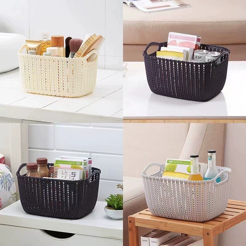Plastic storage basket, table handheld storage system, storage box
