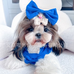Dog Princess Skirt Spring and Autum Teddy Bichon Pomeranian Yorkshire Small and Medium-Sized Puppy Pet Clothes Can Be Towed