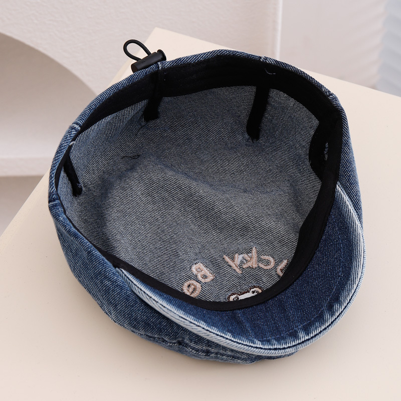 Sombreros para bebés primavera y otoño boinas para niños, gorras de piel de melón para hombres y mujeres, gorras coreanas versátiles de moda hacia adelante 2024 nuevo