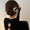 Retro fresh universal Chinese hairpin from pearl, design hair accessory, 2022, flowered, trend of season