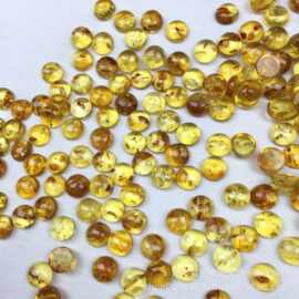 天然蜜蜡花珀圆形戒面10mm颜色鲜艳花景立体高性价比平底素面