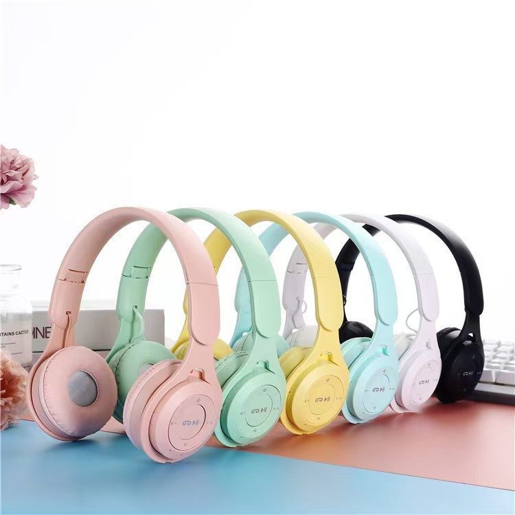 Factory Direct Sales Popular Y08 Spot Head-Mounted Wireless Bluetooth Headset Macaron Kidsren's Headset Foldableable