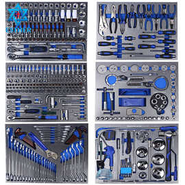 424件EVA工具托组合套装手动机修汽修工具家庭机械维修工具外贸