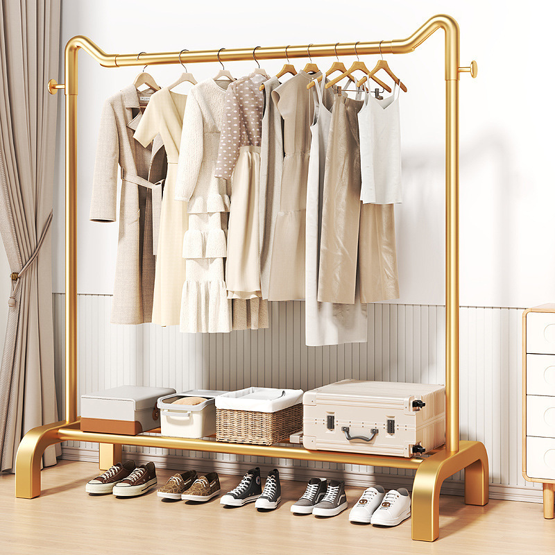 Percha de secado de ropa de piso dormitorio doméstico cuelga ropa plegable simple dormitorio interior móvil estante de sombrero de ropa fresca