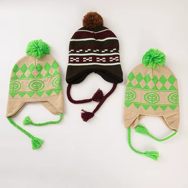 Cross-Border Autumn and Winter Woolen Hats, Warm Ear-Protecting Knitted Hats, Jacquard Braided Hats, Woolen Hats, Factory Direct Sales