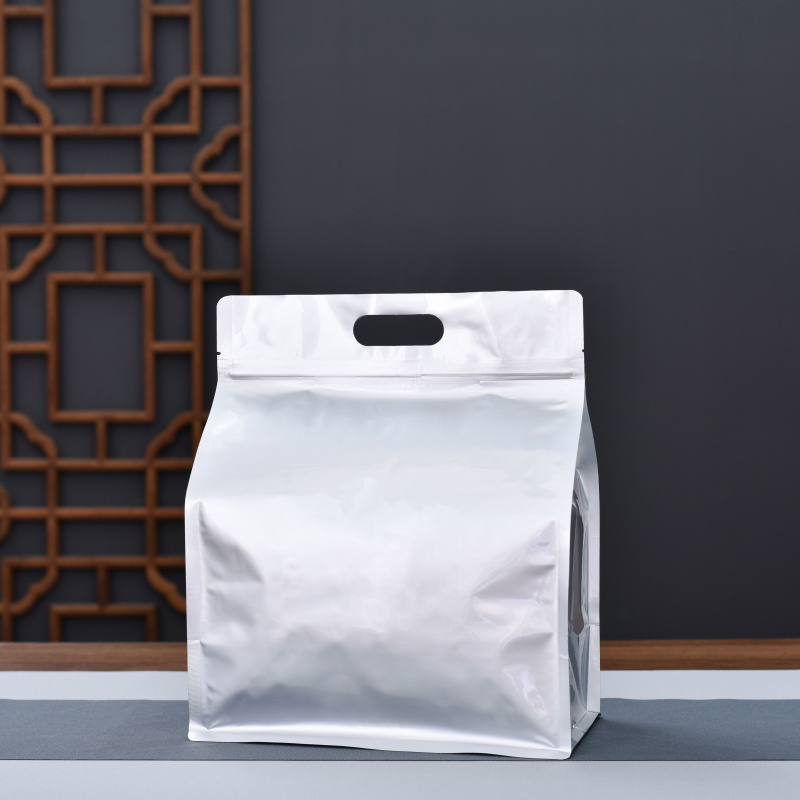 Bolsa de té portátil de ocho lados, aluminio puro, bolsa de sellado a prueba de luz y humedad, un gato grande de té negro y té verde.