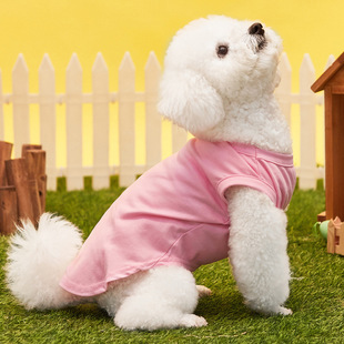 Amazon Pet Clothes Solid Color Four Seasons Dog T-Shirt Cat and Dog Vest Dog Clothes Pet Clothing Spot Wholesale