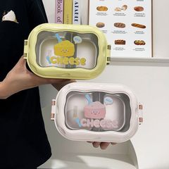卡通高颜值分格保温饭盒加厚上班族便携便当饭盒学生304不锈钢盒