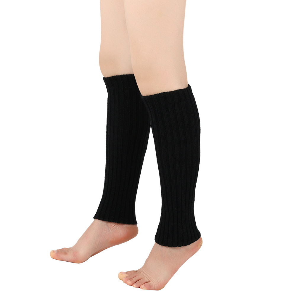Warm woolen men women, leg warmers for autumn and winter, knitted foot protection colorful striped boot covers, stacked_voghion.com