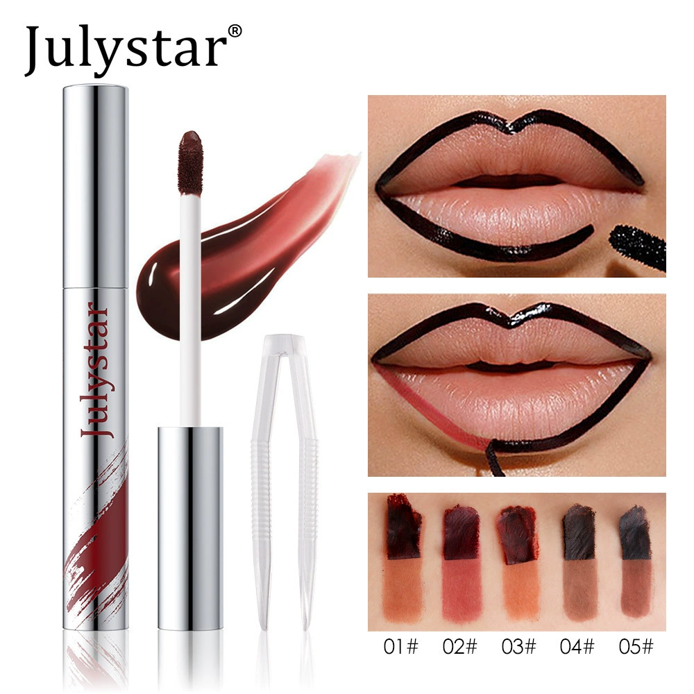 Julystar съёмный матовый карандаш для губ, праймер для макияжа, 5 цветов, без растекания
