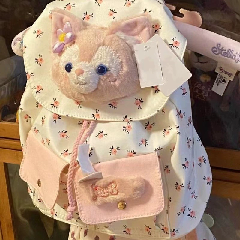 Cute Floral Backpack, Lightweight Pink Canvas Style, Small Daypack