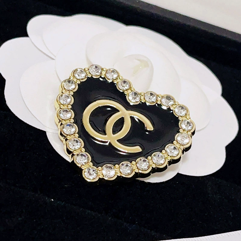 Брошь-бренд сердце, серьги с буквами, комплект, стиль Chanel