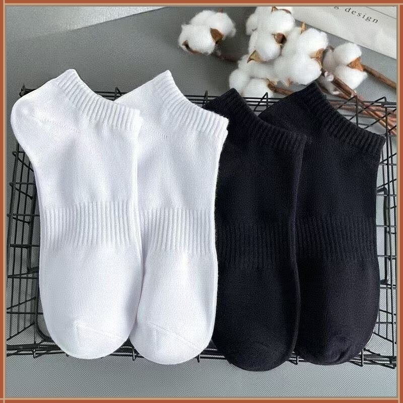 Socks Spring and Summer Mid-Calf Socks Men's Cotton Socks Deodorant Sweat-Absorbent Sports Socks Short Socks Thin Breathable Mesh Shallow Boat Socks
