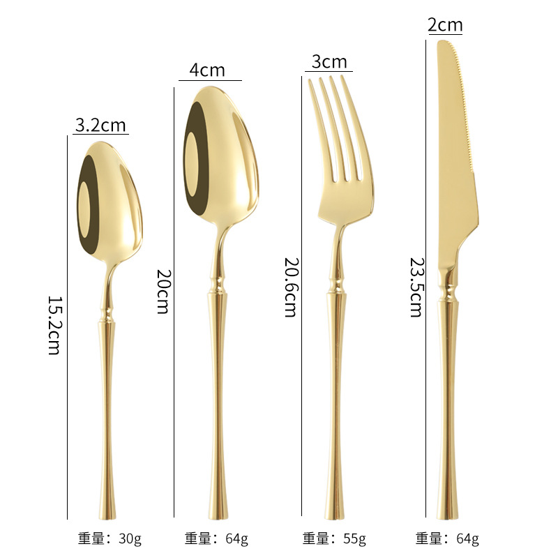 Vajilla occidental 304 cuchillo de acero inoxidable cuchillo y tenedor de cintura pequeña, tenedor y cuchara traje cuchillo de carne y tenedor postre europeo palillos vajilla