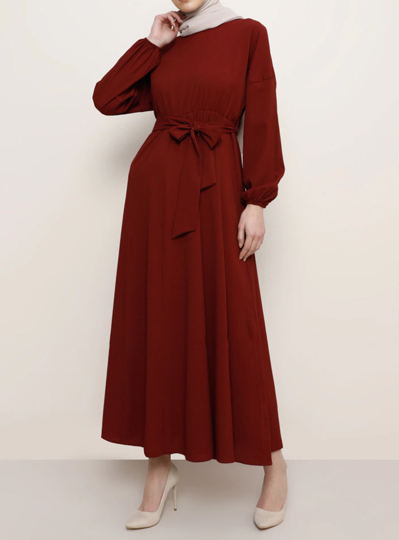 2021 Middle Eastern Women's Bat Sleeve Abaya Long Dress Muslim Arab Clothing Elegant_ecoleips.com