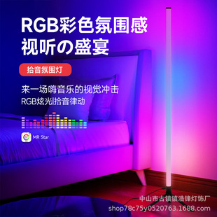 Cross-Border Symphony Rgb Atmosphere Light Stick Pickup Atmosphere Light Bedroom Floor Lamp Live Broadcast Led E-Sports Room Desktop