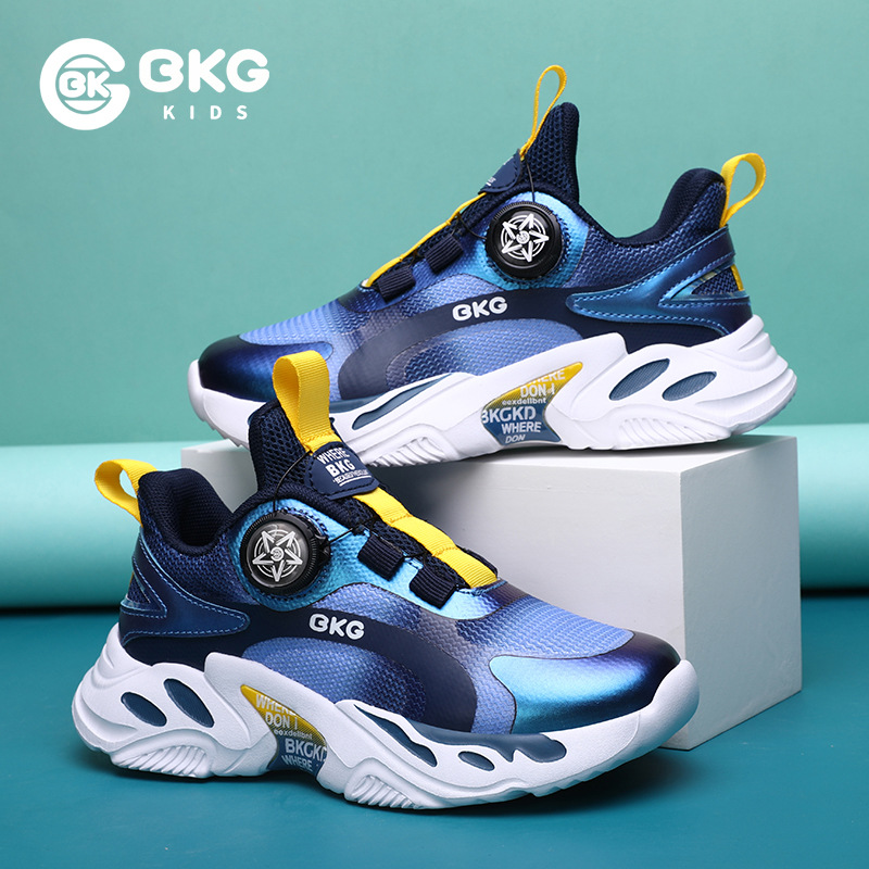 BKG Children's Shoes Women's Shoes 2025 Spring and Autumn New Casual Breathable Mesh Rotating Button All-match Comfortable sneaker
