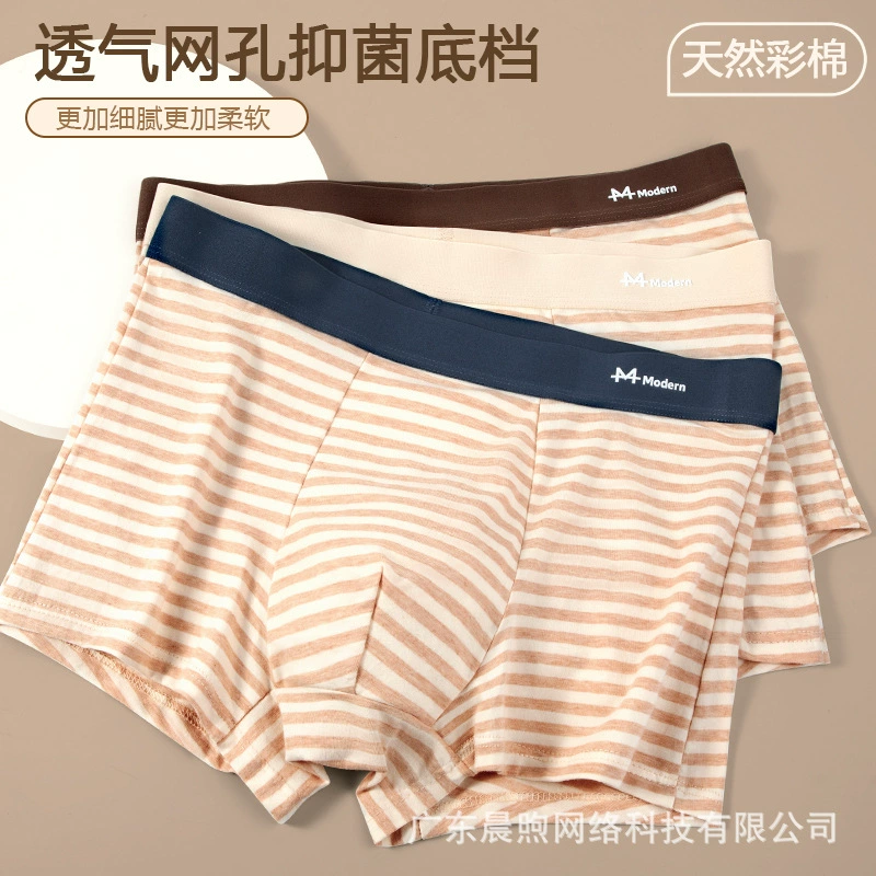 Хлопчатобумажное мужское нижнее белье подростковые четырехугольные брюки мужское нижнее белье свободные угловые брюки большого размера антибактериальные 2025 новые