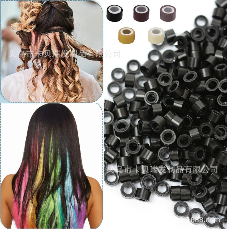 5030×3 Silicone Hair Extension Rings Dreadlock Clips Aluminum Silicone Rings Tools Wig Loop Hair Invisible Secure