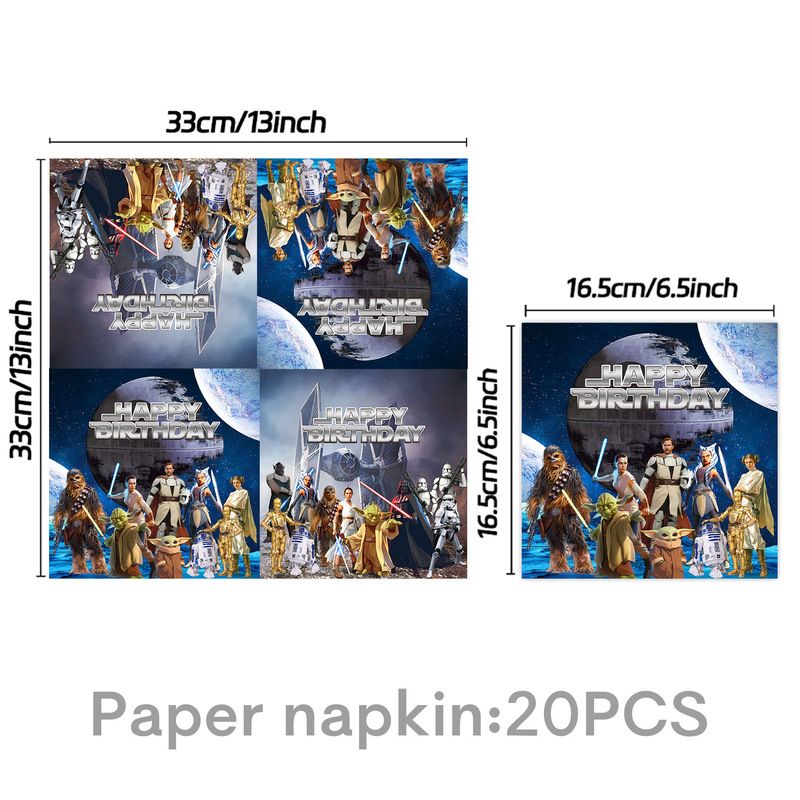 亚马逊新款星球大战电影主题生日派对用品套装纸盘纸巾桌布装饰|undefined
