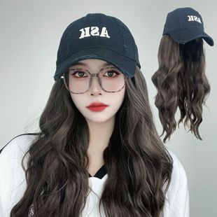 Spotted Asian Color Baseball Hat Wig Cap Fashion Trendy Imitation Hair One-piece Wig Hat Women