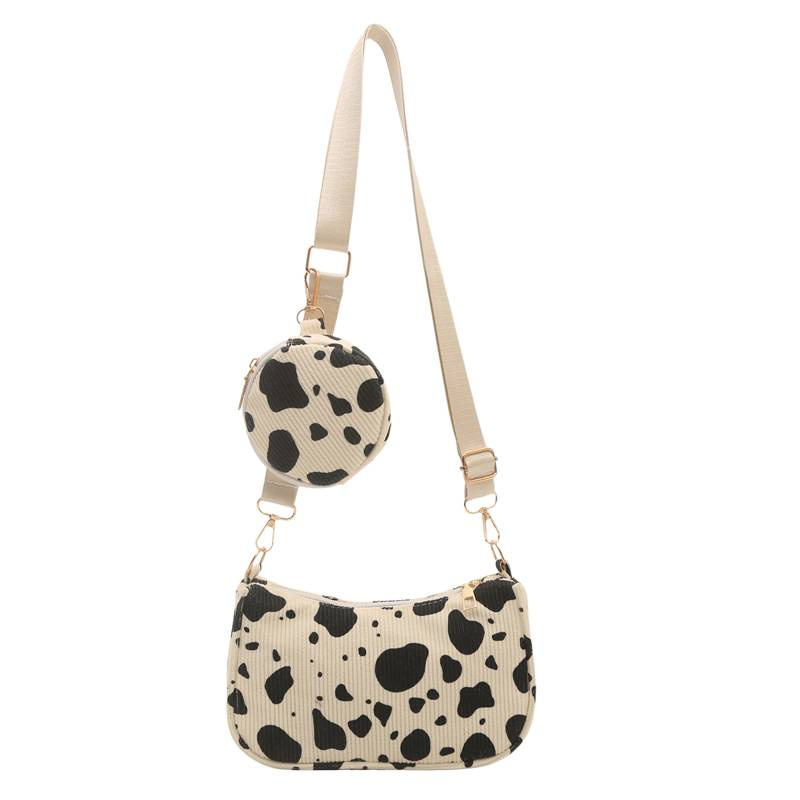 Bolsa transversal japonesa com estampa de vaca para mulher_voghion.com
