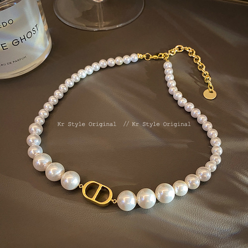 Pearl Retro Necklace for Women, Ins Cool Style Collar Chain, Lightweight Luxury, Unique Design,  New Trend Clavicle Chain