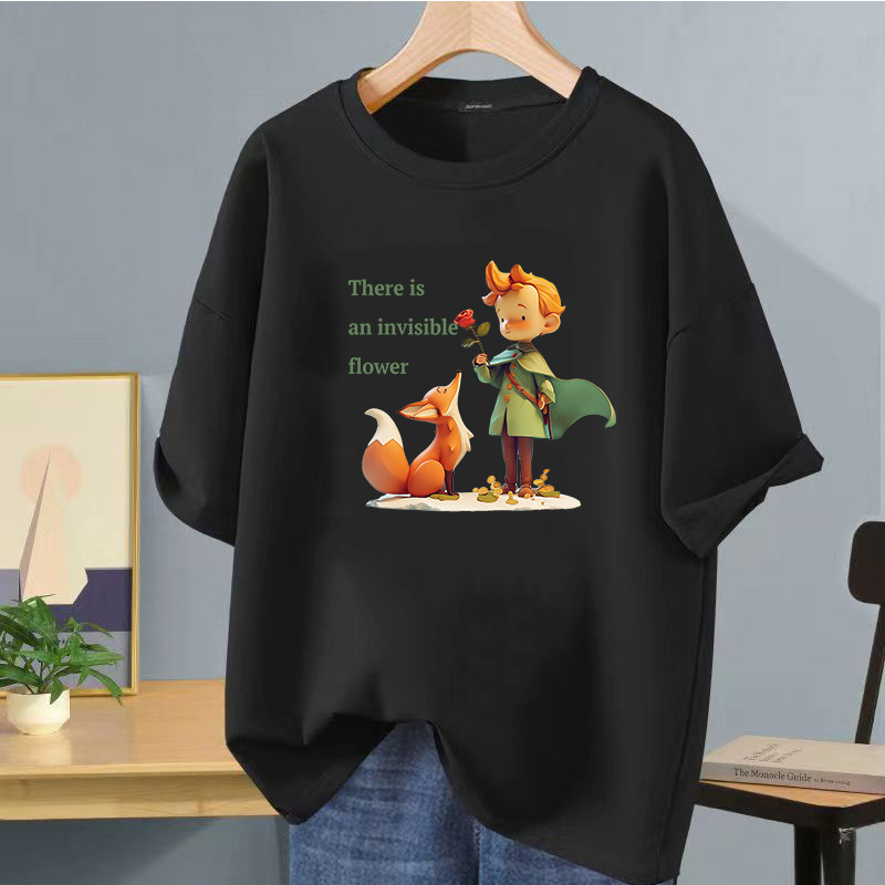 Camiseta de manga corta blanca de seda de hielo, logotipo impreso, ropa de clase, ropa de trabajo de bricolaje, camiseta de cuello redondo, manga corta impresa