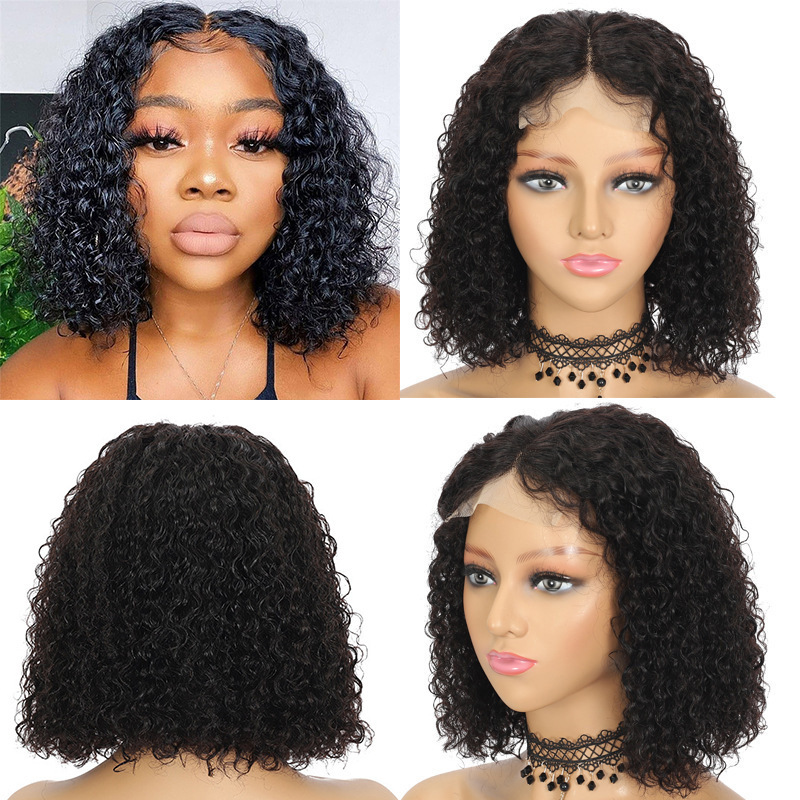 Lace Frontal Pixie Curly Human Hair Wig