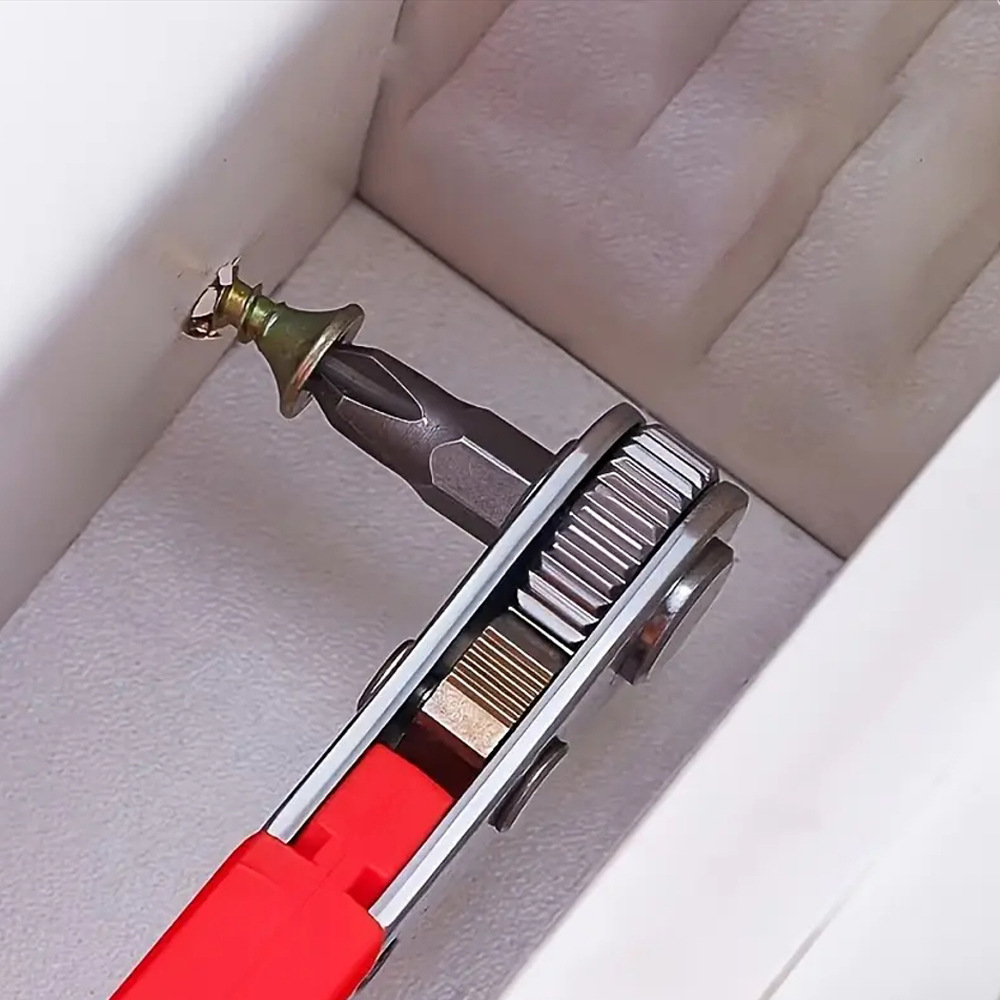 Mini 36 dientes llave de trinquete ajustable varilla de destornillador hacia adelante y hacia atrás 6.35mm espacio pequeño usar llave voladora
