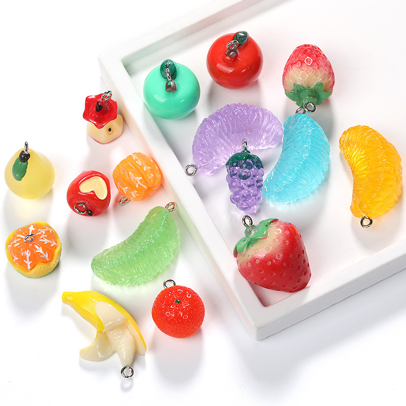 Wholesale Cute Artificial Resin Acrylic Stereo Semi-Stereoscopic Fruit Pendant DIY Necklace Bracelet Keychain Wholesale Cute Artificial Resin Acrylic Stereo Semi-Stereoscopic Fruit Pendant DIY Necklace Bracelet Keychain
