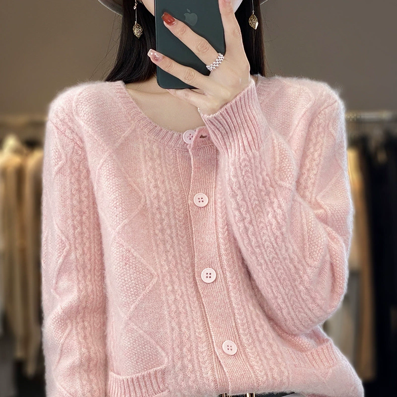 Вязаный кардиган из шерсти, свитер, цветная вязаная куртка oversize, свободный крой