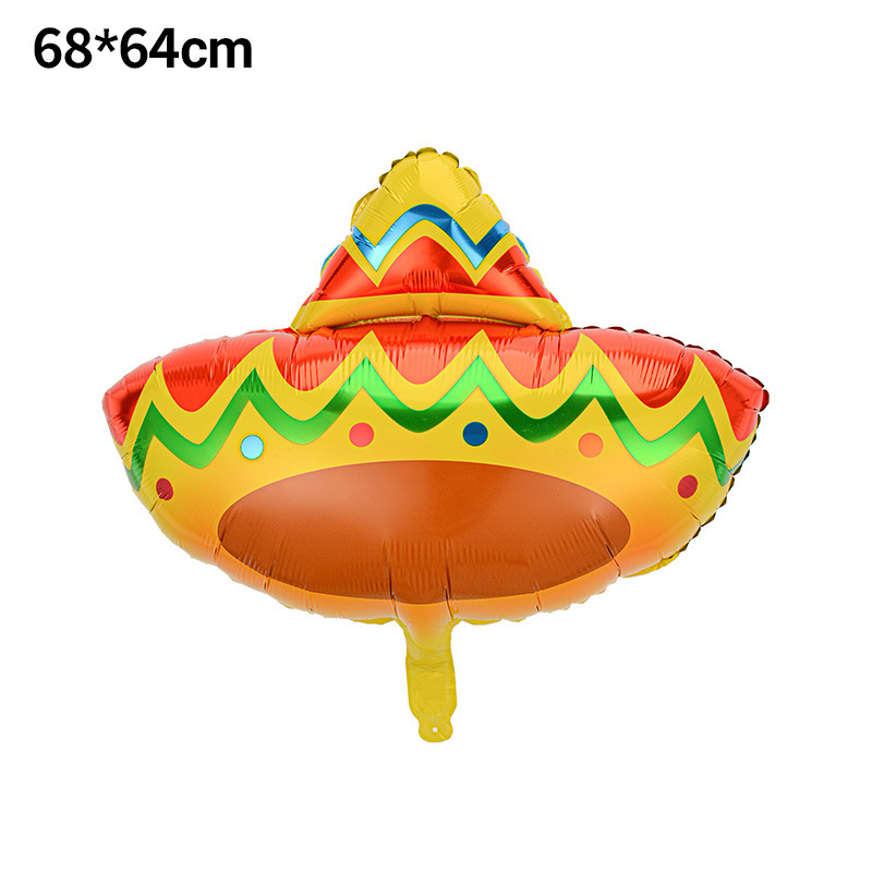 Globo de cactus transfronterizo Fiesta de carnaval Decoración Película de aluminio Burrito TACO Globo FIESTA Set