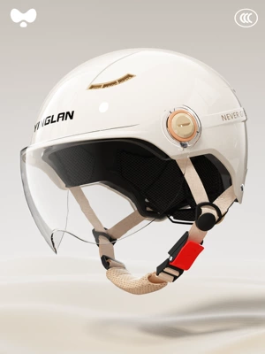 Yinglan Helmet Electric Vehicle Women's: Motosiklet kaskı (dəbilqə) - 3c-ceramic-white-hd-short-lens-new-national-standard-class-a-one-size-fits-all