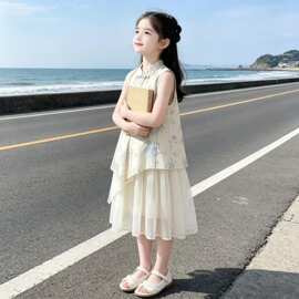 女童夏装新中式连衣裙2026新款儿童国风旗袍裙夏款女孩无袖公主裙