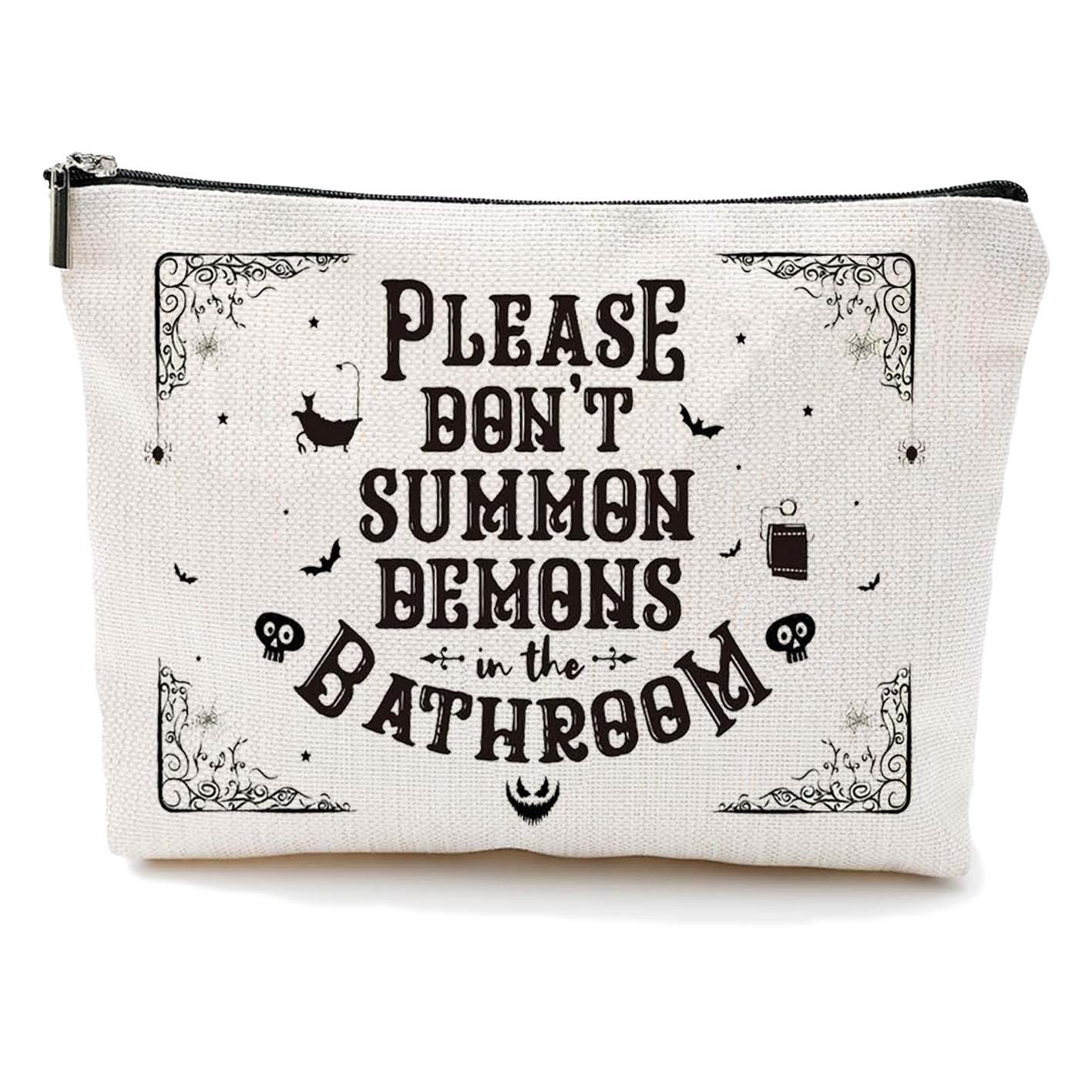 Transfronterizos Amazon Halloween maquillaje letras Halloween brujas maquillaje bolsa bolsa de almacenamiento lino fábrica directa