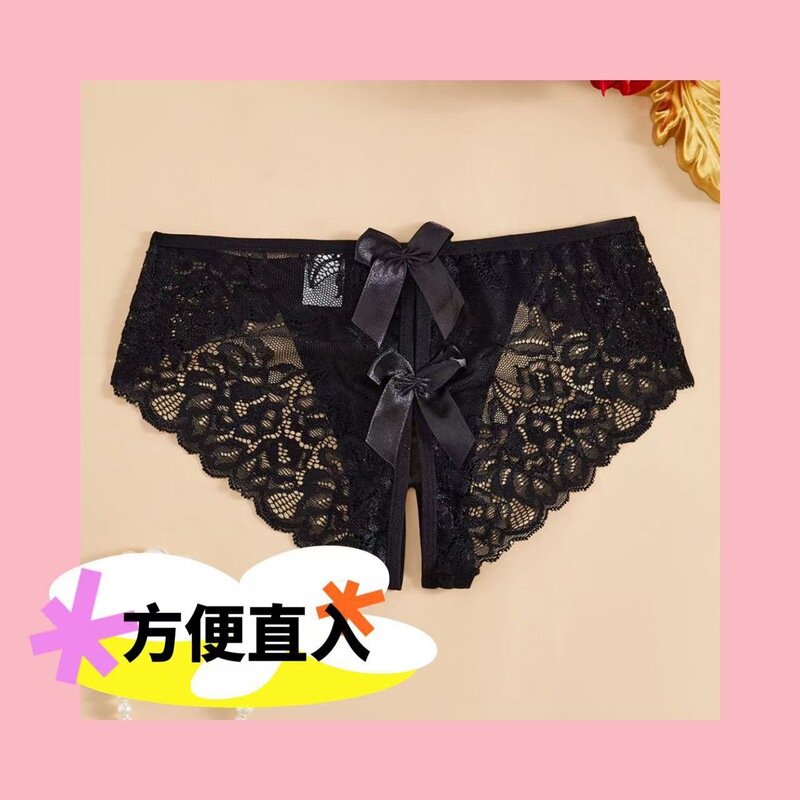 Cross-Border Erotic Lace Sexy Hollow-Out Open-Crotch Women's Thong Tempting Low-Waist Triangle Plus-Size T-Pants Cross-Border Erotic Lace Sexy Hollow-Out Open-Crotch Women's Thong Tempting Low-Waist Triangle Plus-Size T-Pants