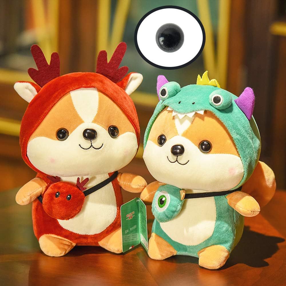 Set de 1040 piezas de ojos y narices de plástico negro para muñecas, accesorios DIY en caja de almacenamiento