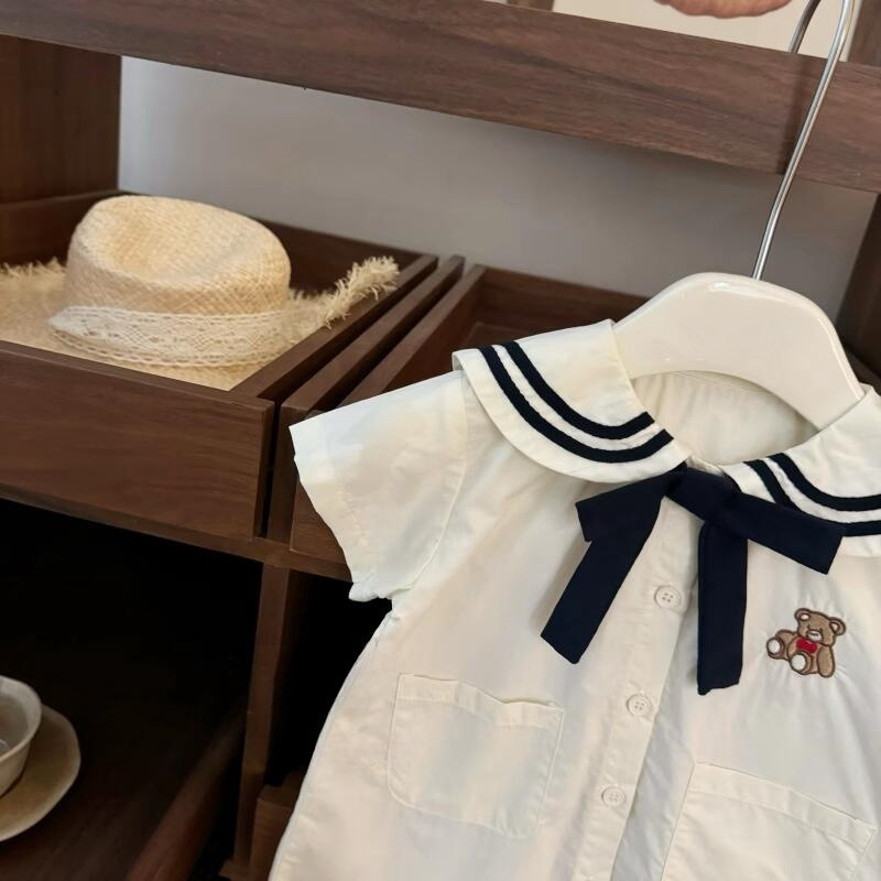 ¡El estilo académico japonés! Bebés lindos osos corbata marina camisa falda de muñeca
