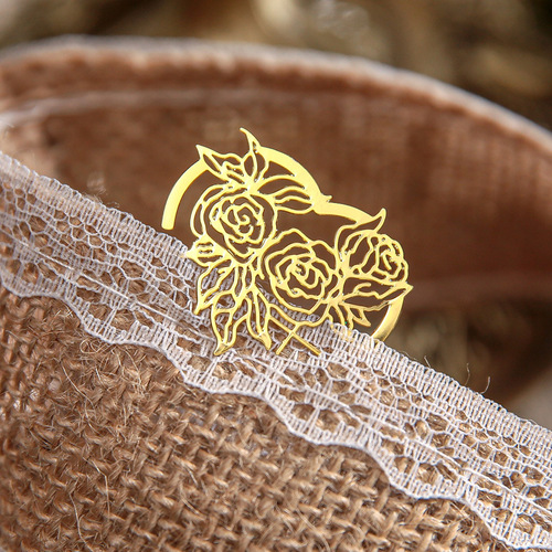 Rose Rule Metal Engraved Bookmark Literary Romantic Student Reading Page Marker Exquisite Book Clip Back-to-School Gift