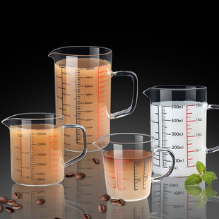 Multi-purpose transparent kitchen baking measuring cup heat-resistant glass measuring cup scale cup thickened milk cup measuring cup