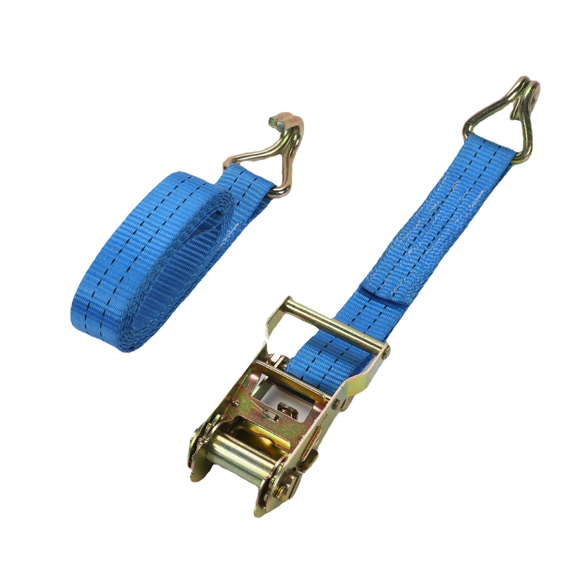 厂家直销 1.5” 2吨涤纶汽车货物捆绑带高强度棘轮拉紧器可定款