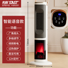 先科(SAST) 音声タイプヒーターリモコン暖炉タワー式立式ヒーター速熱電気ヒーター