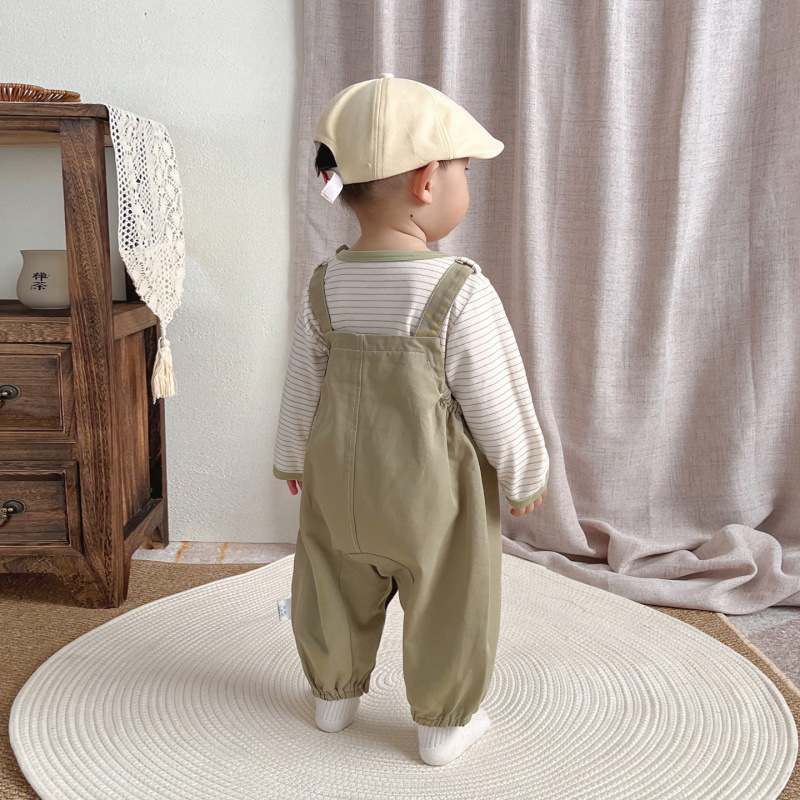 106059819@qq.com Ensemble bébé à bretelles, style dessin animé mignon pour garçons, vêtements d'extérieur printemps-automne, ensemble deux pièces pour tout-petits_voghion.com