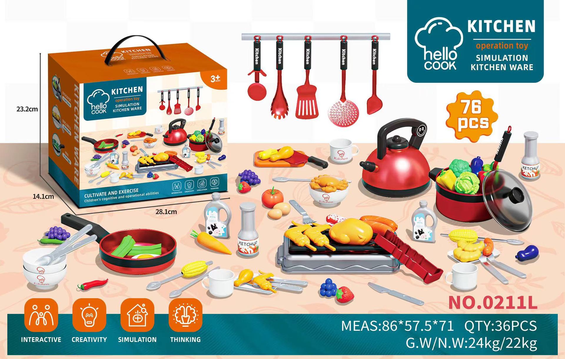 Transfronterizos nuevos niños juegan casa cocina juguetes diversión barbacoa cocina traje niños y niñas juguetes ventas directas de la fábrica