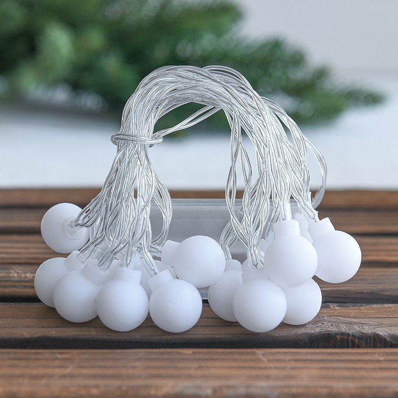 Árbol de Navidad decorativa luz blanca cálida luz bola lámpara cuentas cálida luz paquete batería Navidad luz cadena amarillo DIY material