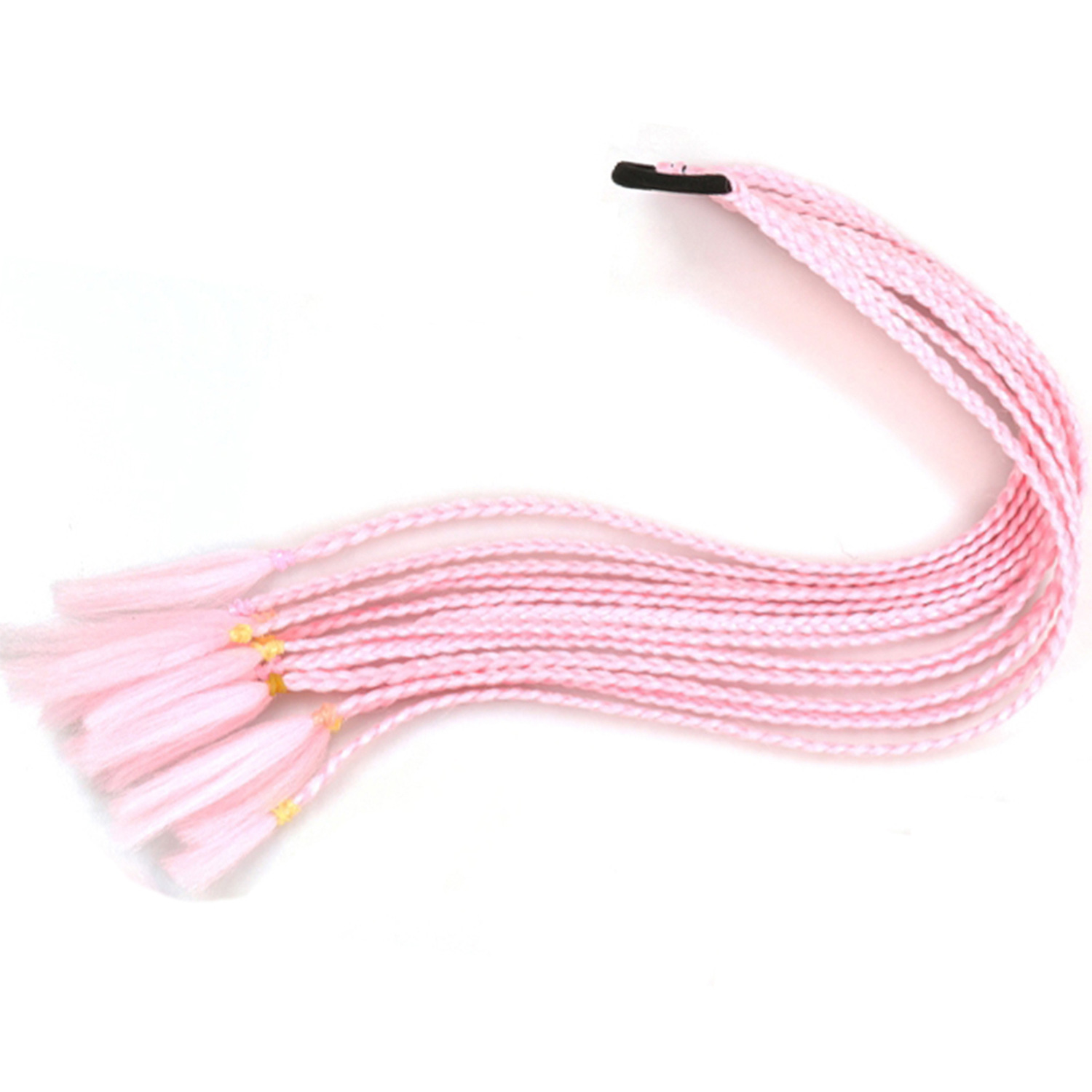 Trenzas de color de tres hebras de cola de caballo de tela de alta temperatura de seda sucia trenzas de cabello tipo peluca