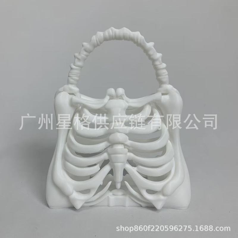 跨境 printed skeleton bone bag 骨制包装饰|undefined