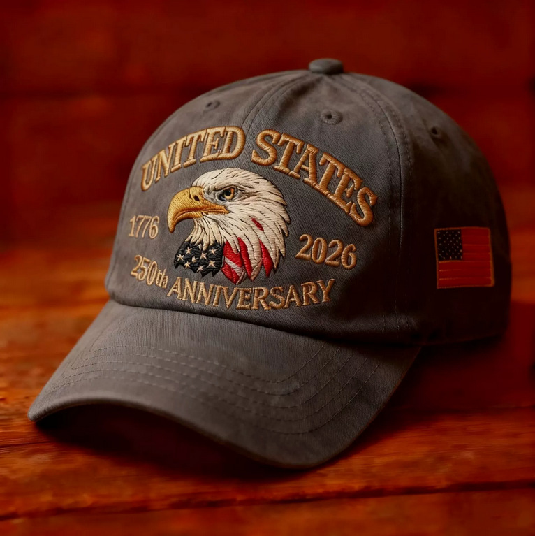 Nuevo sombrero de impresión transfronteriza para hombres hace viejos sombreros de béisbol retro Europeos y estadounidenses 250 años conmemorativo sombrero de lengua de lazo